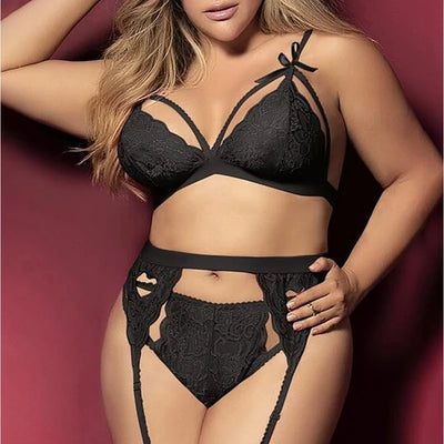 Sexy Lingerie Porno Women Plus Size Underwear Erotic Sleepwear Bra Set Lace Lenceria Sexi Female Baby Doll Nightwear Exotic